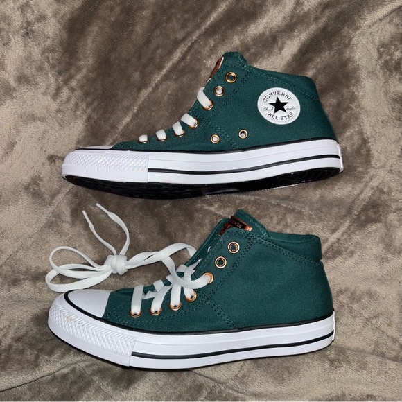 Converse All Star High Top Sneakers - Dark Green with White NWOT - Picture 8 of 12